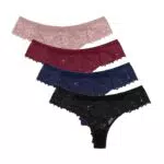 Jahetuul Damen Tangas Spitzen Unterwäsche – Nahtlose Hipster mit Baumwollzwickel