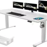 JUMMICO Höhenverstellbarer Schreibtisch elektrisch mit Kabelwanne und USB-Buchse