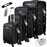 KESSER 4tlg. Hartschalenkofferset Hartschalenkoffer Reisekoffer Set Reisekofferset Trolley Koffer Inkl. Kofferwaage + Gepäckanhänger Rollkoffer Schloss 4 Rollen ABS-Hartschale Teleskopgriff S-M-L-XL