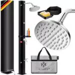 KESSER Solardusche 60 Liter mit Metall-Duschablage und Schutzhaube – ohne Stromkontakt