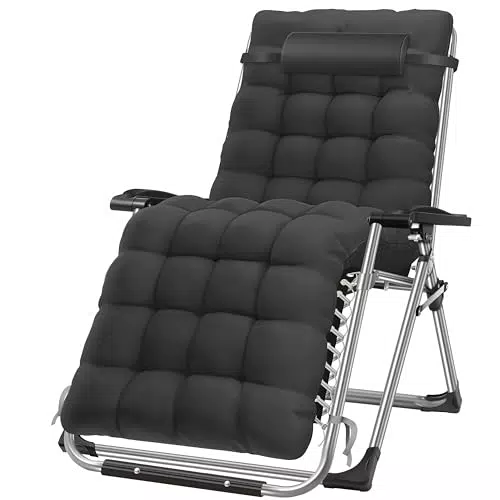 KESSER® Sonnenliege Klappbar Wetterfest Ergonomisches Polster mit Getränkehalter