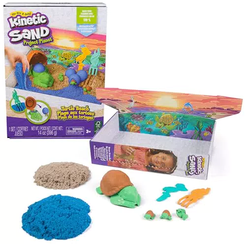 Kinetic Sand Project Planet Schildkröten Spielset für kreatives Sandspiel ab 3 Jahren