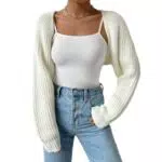 Kukeyiee Damen Puffärmel Strickpullover Crop Top - Trendige Mode für jeden Tag