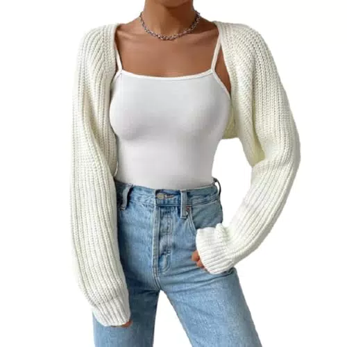 Kukeyiee Damen Puffärmel Strickpullover Crop Top - Trendige Mode für jeden Tag