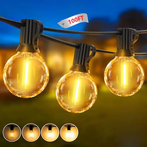 G40 LED Lichterkette Außenbeleuchtung 30m wasserdicht für Garten und Terrasse