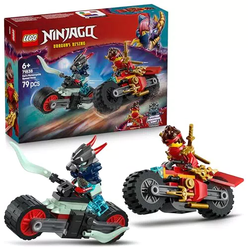 LEGO NINJAGO Motorradrennen Set mit 2 Ninja-Bikes und Minifiguren für Kinder ab 6 Jahren