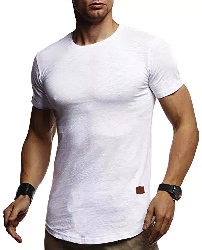 Leif Nelson Herren T-Shirt Sommer Rundhals, Regular Fit 100% Baumwolle, Kurzarm