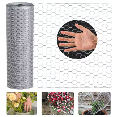 Lienffy Hühnerdraht für Garten und Blumenarrangements – 0,45 m x 6 m Hexagonal Draht