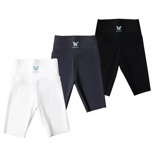 Linboo Mädchen High Waist Leggings Kurz für Sommer - Sportliche Shorts