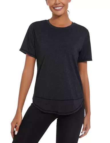 Litherday Damen Sport T-Shirt Kurzarm für Workout und Fitness Aktivitäten