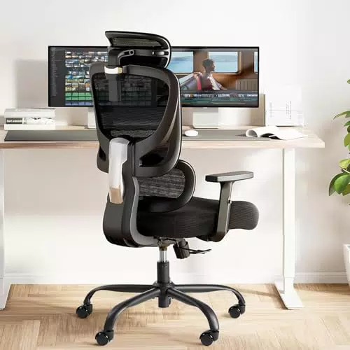 Marsail Ergonomischer Bürostuhl mit verstellbarem Lenden- und Kopfstütze
