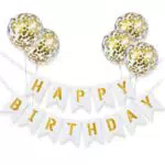Meowoo Happy Birthday Girlande und Ballon Set für Party Dekoration