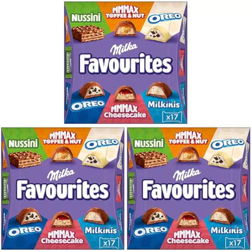 Milka Favourites - Schokoladenpralinen Mix, 6 Sorten - Geschenkidee aus Alpenmilch
