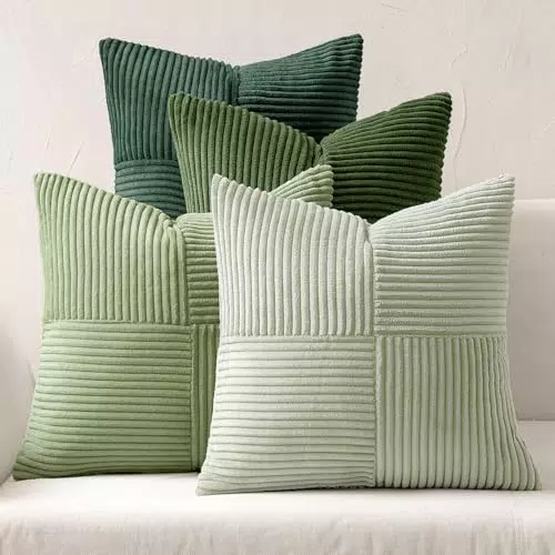 MIULEE Kissenbezug Kordsamt Patchwork Dekokissenhülle für Sofa und Wohnzimmer