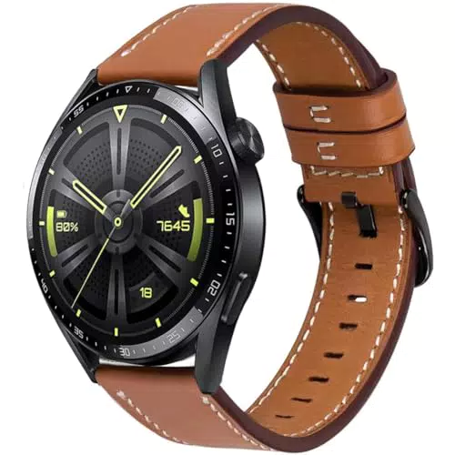 MroTech Leder Armband kompatibel mit Huawei GT2/GT3/GT4 und Samsung Gear S3