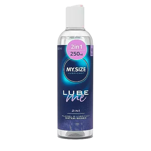 MY.SIZE Lube Me Premium 2in1 Gleitgel 250 ml I Gleitmittel geruchsneutral I Wasserbasiertes Gleitgel & Playgel I Lubricant Gel für Toys & Latexkondome geeignet I water based lubrication