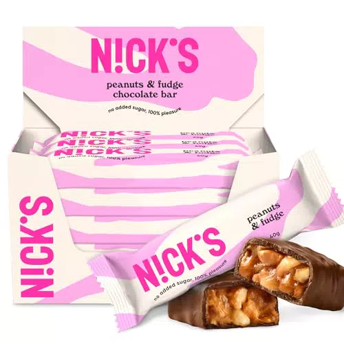 NICKS Keto Riegel Peanuts Fudge – Zuckerfreie, glutenfreie Snacks mit Karamell