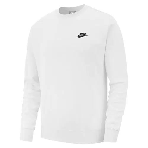 Nike Herren Sportswear Club Rundhalsshirt, White/Black Weiß / Schwarz