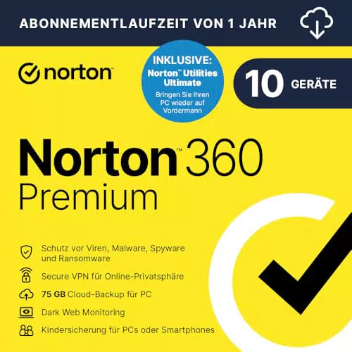 Norton 360 Advanced 2024 | Antivirus, Identitätsschutz & Secure VPN | 1 Jahr