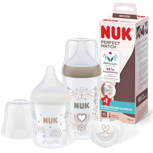 NUK Perfect Match Babyflaschenset mit Temperature Control und Anti-Colic-System