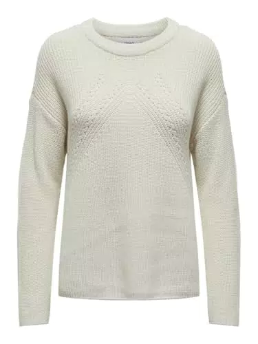 ONLBELLA Life LS Detail O-Neck Pullover für Damen