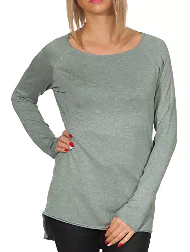 ONLY Damen Langer Feinstrick Pullover, Langarm Rundhals Knit Sweater
