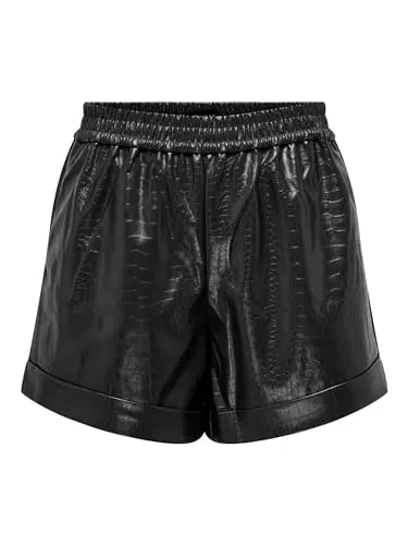 ONLY ONLDITTE Croco Faux Leder Shorts für Damen