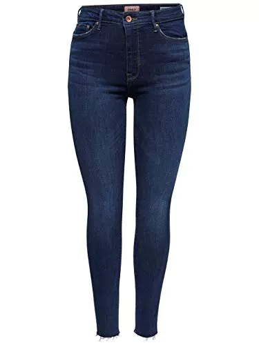 Damen ONLY High Waist Skinny Fit Jeans Lange Denim Stretch Hose ONLPAOLA Basic Röhrenjeans Cotton Pants