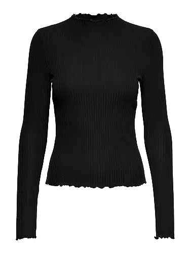 ONLY Damen ONLEMMA L/S HIGH Neck TOP NOOS JRS Langarmshirts