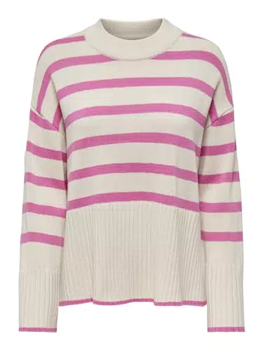 ONLY Pullover Damen, gestreift, Strawberry Moon Modell