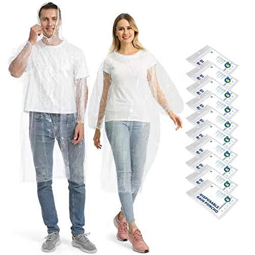 Opret Regenponcho für Damen und Herren, wasserdicht mit Kapuze und elastischen Manschetten