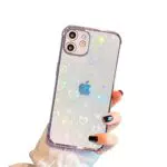Ownest iPhone 11 Hülle Glitzer Herz Muster TPU Schutzhülle für Frauen und Mädchen