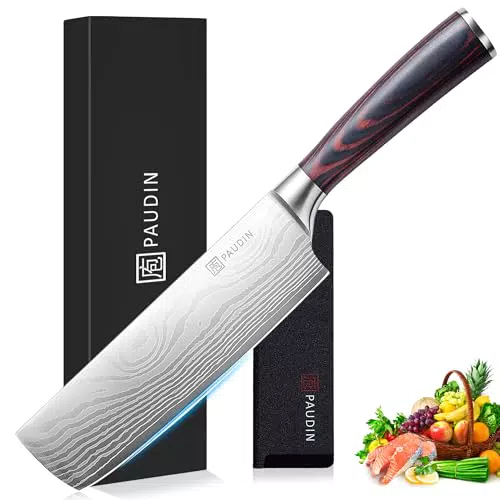 PAUDIN Nariki Kochmesser - 17 cm Edelstahl Hackmesser für die Küche