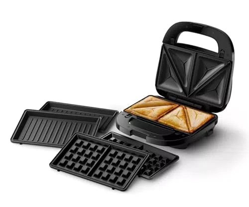 Philips 5000-Serie 3-in-1 Sandwichmaker mit Antihaftplatten für Waffeln und Paninis
