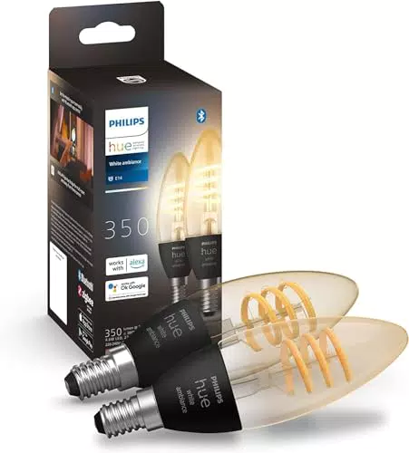 Philips Hue Filament E14 LED Lampe - dimmbar, steuerbar via App, kompatibel mit Alexa