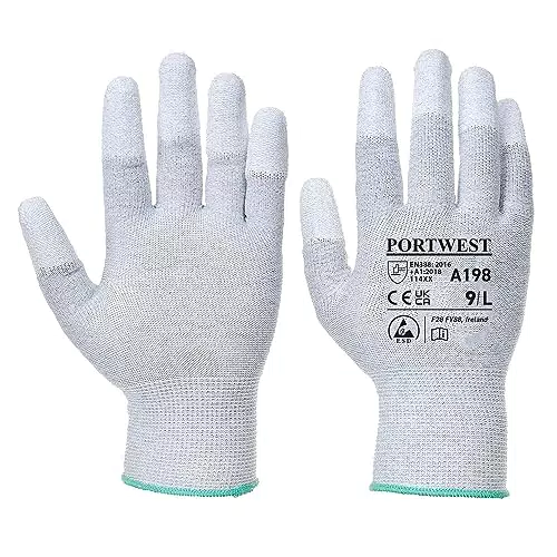 Portwest A198 Antistatische PU-Fingerspitzen-Sicherheitshandschuhe