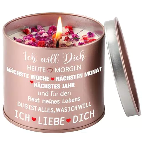 PRSTENLY Lavendel Kerze – Liebe Geschenk für Partner und Ehefrau zum Jahrestag