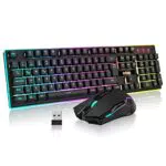 RedThunder K10 Kabellose Gaming Tastatur und Maus Set mit 3000mA und 3200 DPI
