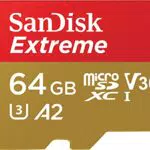 SanDisk Extreme microSDXC UHS-I Speicherkarte 64 GB für Actioncams und Drohnen + Adapter + RescuePRO Deluxe
