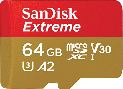 SanDisk Extreme microSDXC UHS-I Speicherkarte 64 GB für Actioncams und Drohnen + Adapter + RescuePRO Deluxe