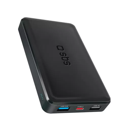 SBS PowerBank 10K Slim, 10.000 mAh, Schnellladung, 1x USB-C, 2x USB-A
