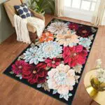 Sedefen Teppich Kurzflor Vintage Boho mit Blumenmuster für Wohnzimmer und Schlafzimmer