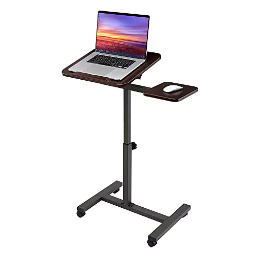 Seville Classics Mobiler Stehpult mit Beistelltisch für Laptops