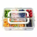 SHUCHNOYE Snackbox mit Fächern - Tragbare Servierplatte für Süßigkeiten und Obst