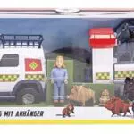 Simba Feuerwehrmann Sam Tierrettungsfahrzeug mit Anhänger und Figur