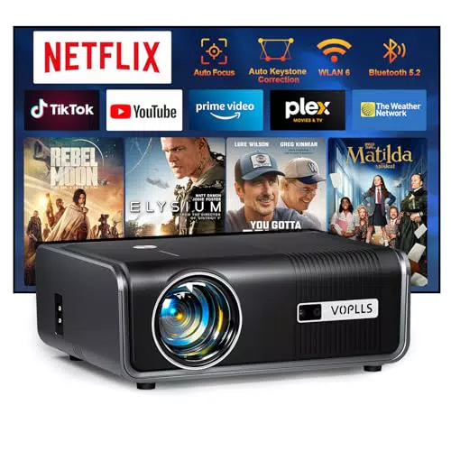 VOPLLS Smart Beamer 4K mit Auto Fokus und Dolby Audio für Heimkino und Outdoor
