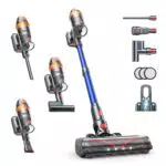 SMOTURE Akku Staubsauger 600W - Kabelloser Staubsauger mit Automatikmodus für Haustiere