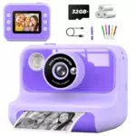 LETSHAHA Sofortbildkamera Kinder mit 1080P 20MP, Druckpapier & 32GB Karte
