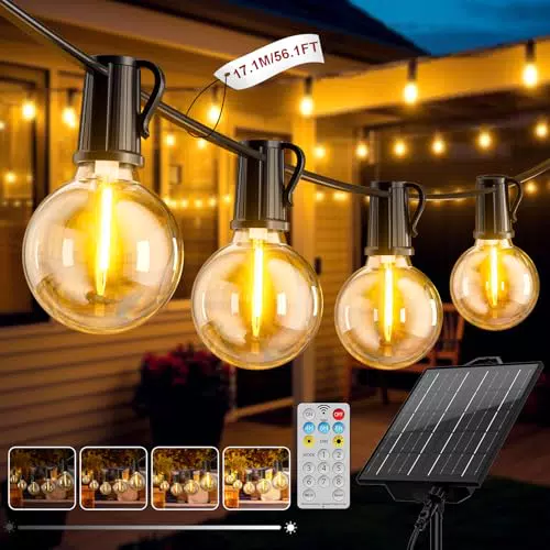 Solar Lichterkette Außen mit 8 Modi und 3200mAh Akku - Wetterfest und IP44