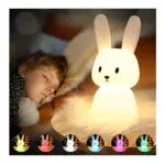 SOLIDEE Bunny Silikon Nachtlicht mit USB-Aufladung und Tap Control für Kinder